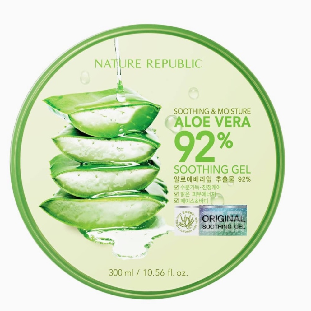 New Nature Republic New Soothing Moisture Aloe Vear GEL 92% 300ml ⭐️⭐️⭐️⭐️